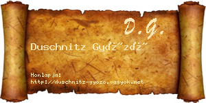 Duschnitz Győző névjegykártya
